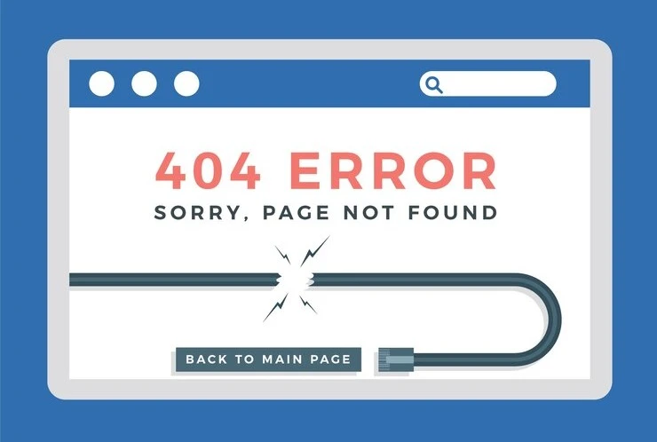 404 error web page not found - broken link